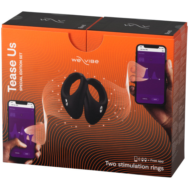 We-Vibe Tease Us Special Edition-Sett med Bond Vibrerende Penisringer Emballasjebilde 90