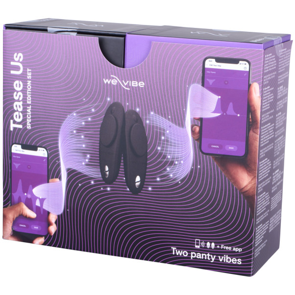 We-Vibe Tease Us Sett med Moxie Trusevibrator Emballasjebilde 90
