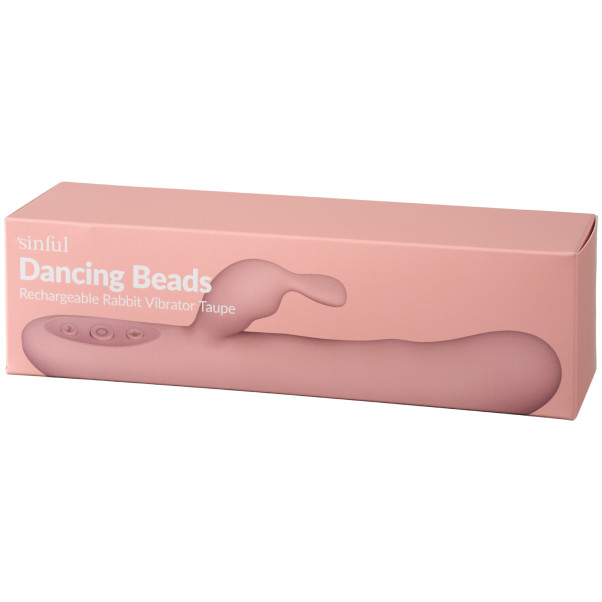 Sinful Dancing Beads Oppladbar Rabbitvibrator Taupe Emballasjebilde 90