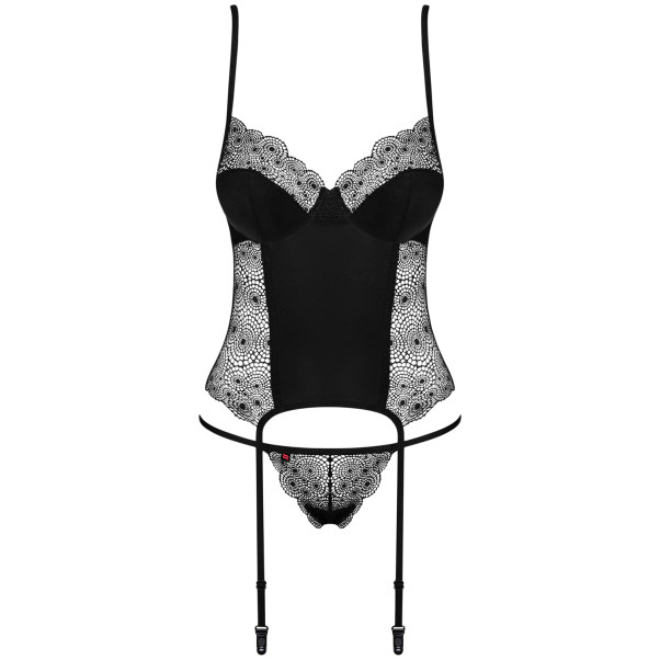Obsessive Sharlotte Korsett og Tanga med Blonder Produktbilde 3