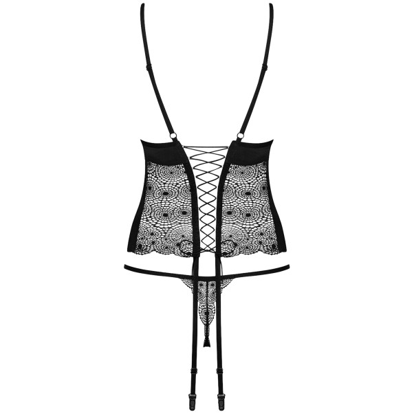 Obsessive Sharlotte Korsett og Tanga med Blonder Produktbilde 4