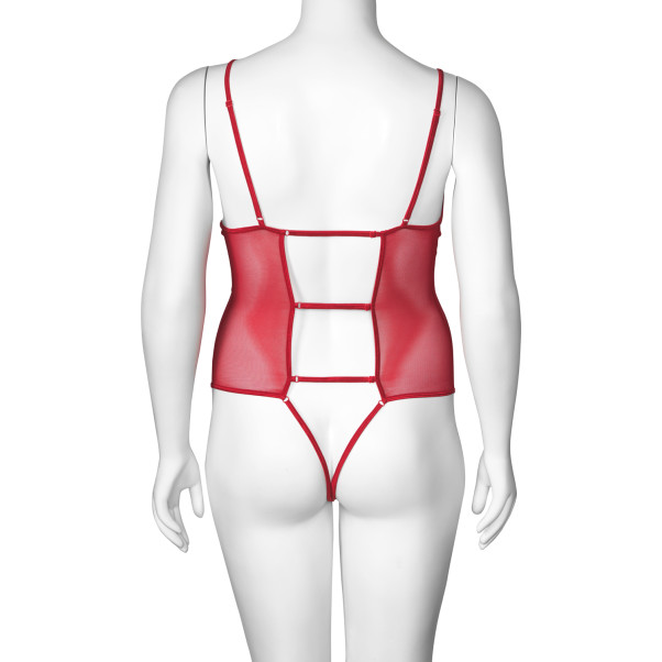 NORTIE Vilja Rød Blonde Body med Fransk Åpning Plus Size Produktbilde 7