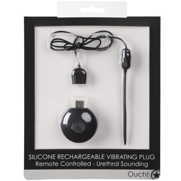 Ouch! Vibrating Urethral Sound Plug med fjernkontroll Emballasjebilde 90