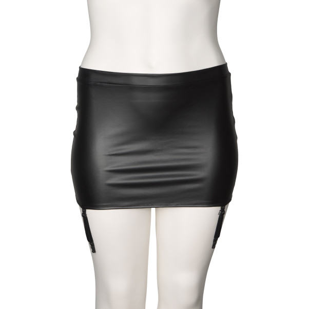 NORTIE Fetish Wetlook Kort Skjørt med Hofteholder Plus Size Produktbilde 4