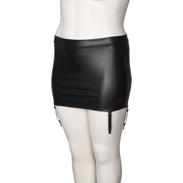 NORTIE Fetish Wetlook Kort Skjørt med Hofteholder Plus Size Produktbilde 5