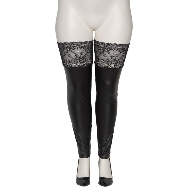 NORTIE Fetish Wetlook Hold-up Strømper Plus Size Produktbilde 4