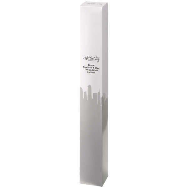 Willie City Realistisk Svart 2-Way Dobbeldildo 43 cm Emballasjebilde 90