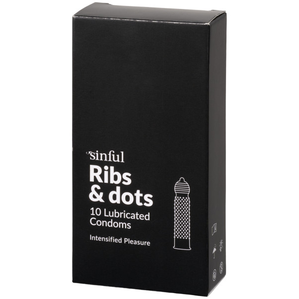 Sinful Ribs & Dots Kondomer 10 stk Produktbilde 1