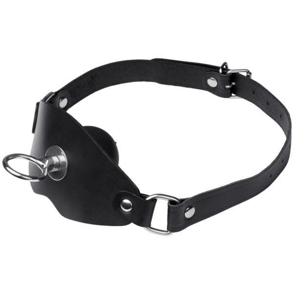 Black Label Super Leather Ball Gag med O-Ring Produktbilde 1