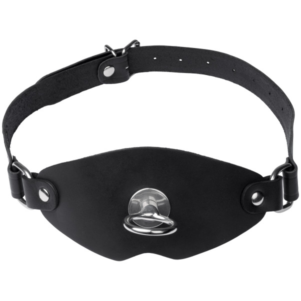 Black Label Super Leather Ball Gag med O-Ring Produktbilde 2