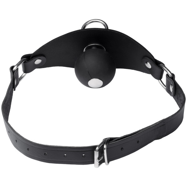 Black Label Super Leather Ball Gag med O-Ring Produktbilde 4