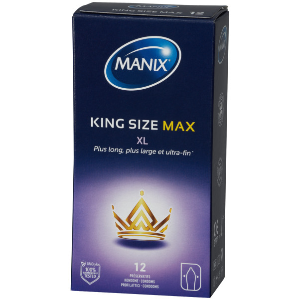 Manix King Size Max XL Kondomer 12 stk Emballasjebilde 1