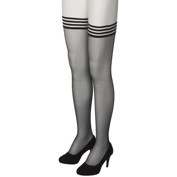 NORTIE Black Arrows Stayups Strømper med Søm Bak Produktbilde 6