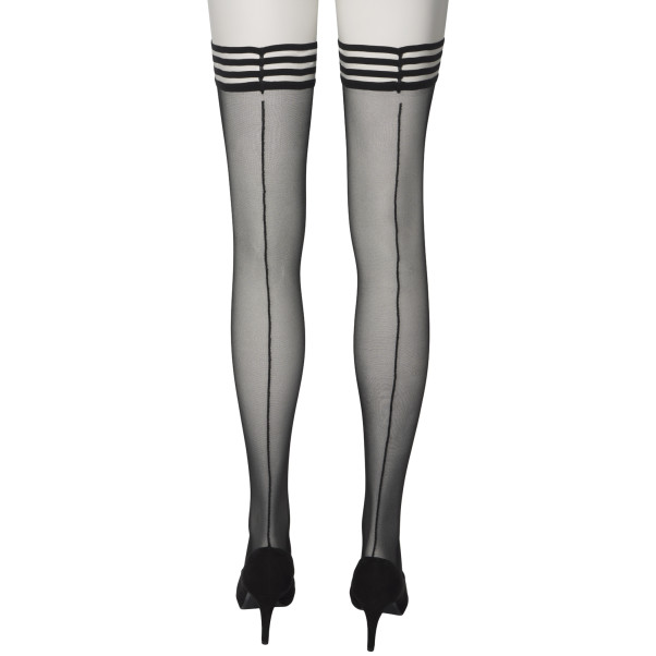 NORTIE Black Arrows Stayups Strømper med Søm Bak Produktbilde 7