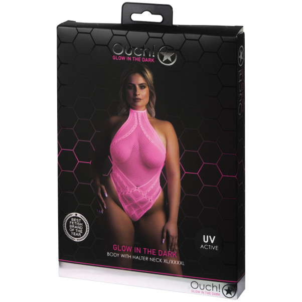 Ouch! Glow in The Dark Neonrosa Body Plus Size Emballasjebilde 90