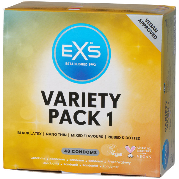 EXS Variety Pack 1 Kondomer 48 stk Emballasjebilde 1