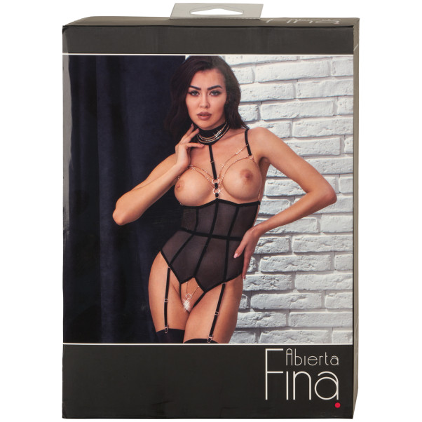 Abierta Fina Mesh Korsett med Kjede Emballasjebilde 90