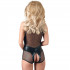 Cottelli Wetlook Bodystocking med Open Back  2
