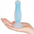 Baseks Glow In The Dark Stor Analdildo Produktbilde med hånd 50