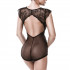 Grey Velvet Cap Sleeve Lace Bodystocking Produktbilde 2
