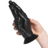 Mister B All Black Otto Fistingdildo med Sugekopp 20 cm Produktbilde med hånd 50