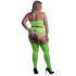 Ouch! Glow in The Dark Neongrønn Crop Top med Strømper Plus Size Produktbilde 2