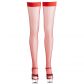 Cottelli Selvsittende Nettingstrømper Rød