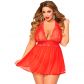 Seven til Midnight Wondrous Babydoll Sett Rød Plus Size  1