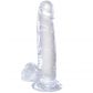 King Cock Clear Dildo med Baller 19 cm  1