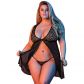 Magic Silk Fly Away Babydoll med Blonder Sett Plus Size  1