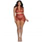 Dreamgirl Delicate Plus Size BH Sett med Blomster  1
