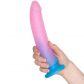 Baseks Stor Blå Graduert Glitter-dildo 22,5 cm Produktbilde med hånd 50