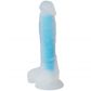 Baseks Glow in the Dark Blå Dildo 21,5 cm. Produktbilde 1