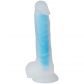 Baseks Glow in the Dark Blå Dildo 21,5 cm. Produktbilde 3
