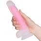 Baseks Glow in the Dark Rosa Dildo 21,5 cm Produktbilde med hånd 50