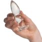 Sinful Groove Medium Analplugg i glass Produktbilde med hånd 50